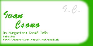 ivan csomo business card